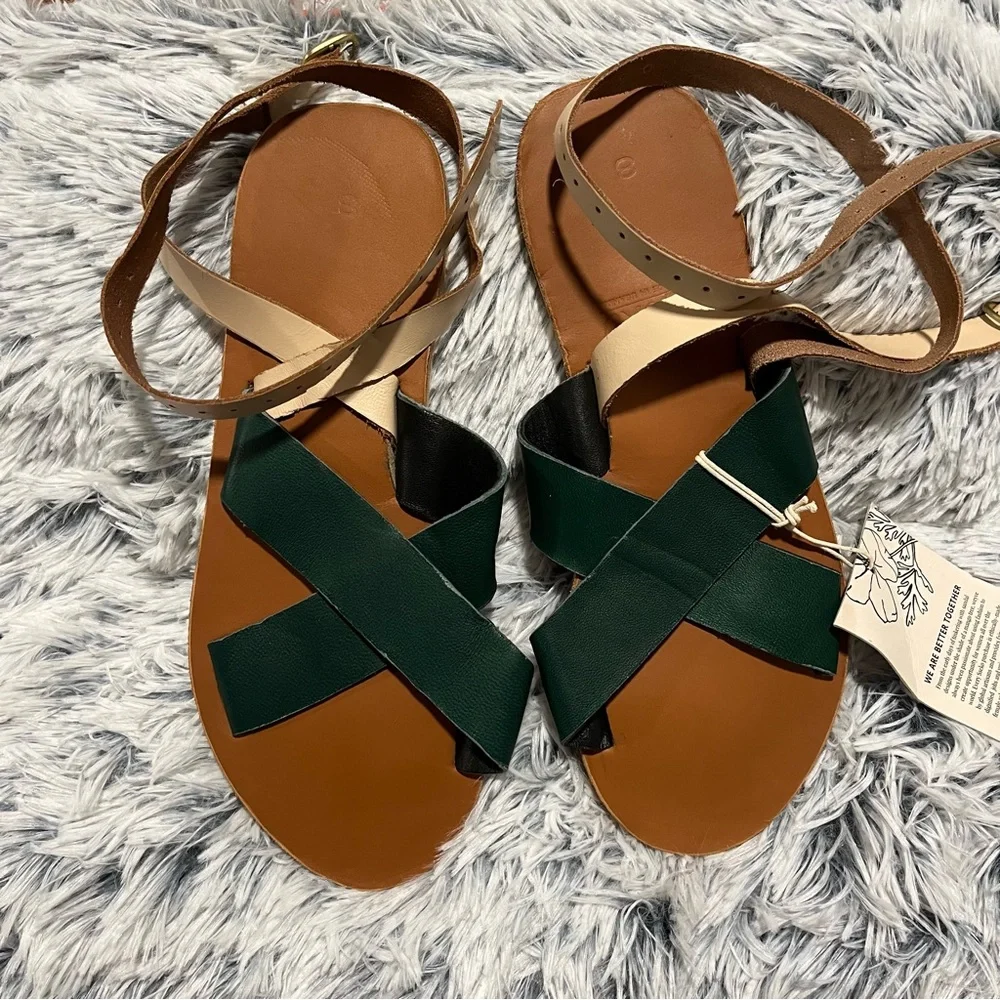 NEW with tags - Sseko Designs Ankle Strap Crossover Sandals - Size 8 - Picture 2 of 10